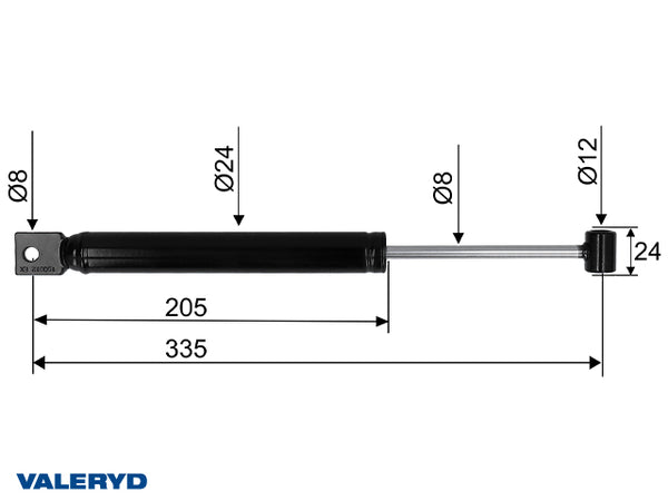 Amortizor franare compatibil BPW ZAF 2,0-1 / Peitz PAV/SR 2,0 MX cc=335